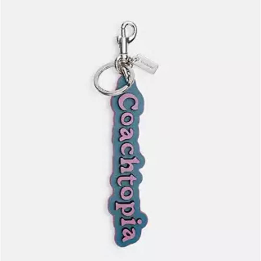 Coach Logo Bag Charm In Coachtopia Leather